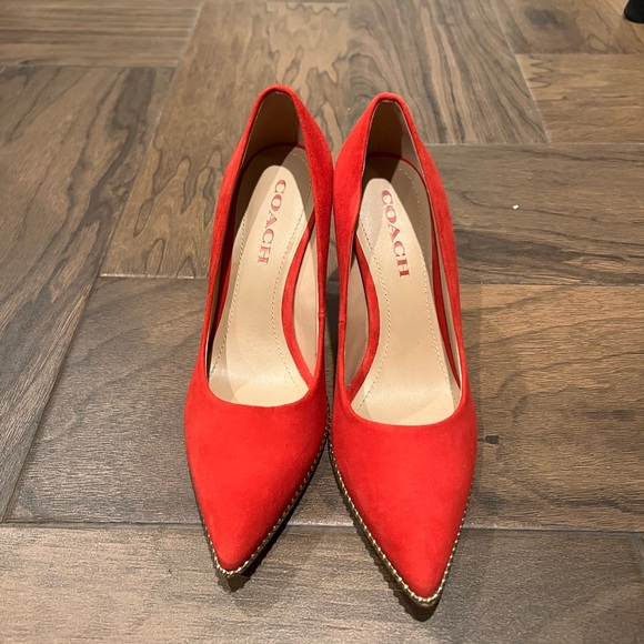 Cherry red Coach heels - Picture 2 of 4